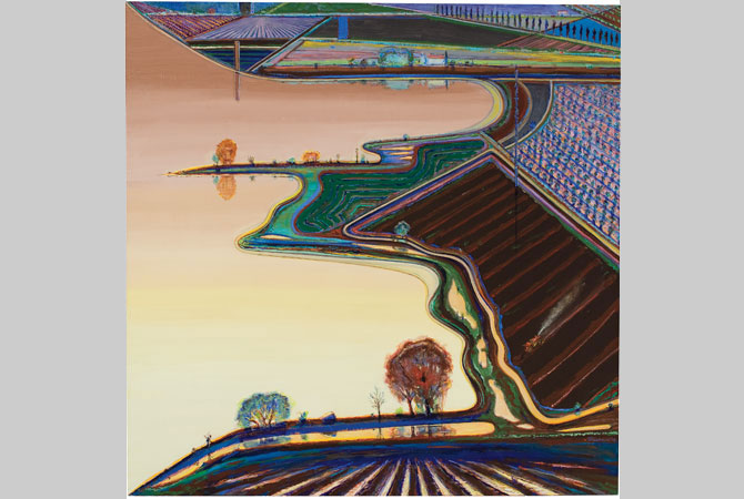 A colorful landscape painting.