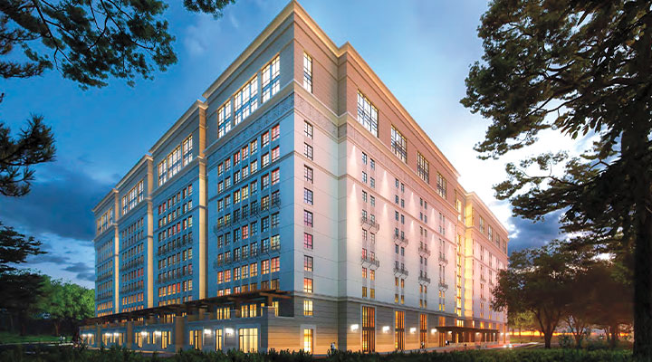 Large building with many windows