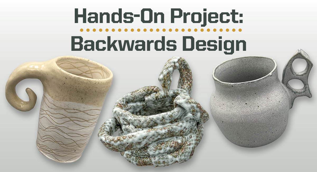 Slideshow title page. Text, "Hands-On Project: Backwards Design"