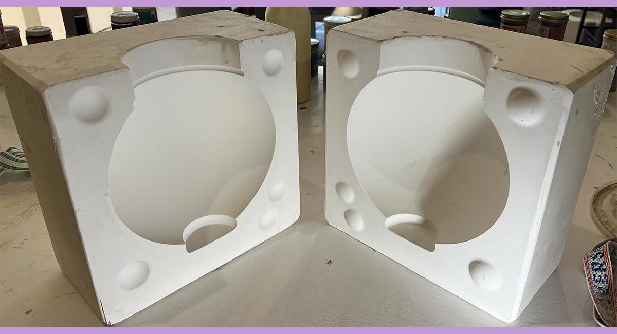 Image of a two-piece plaster mold