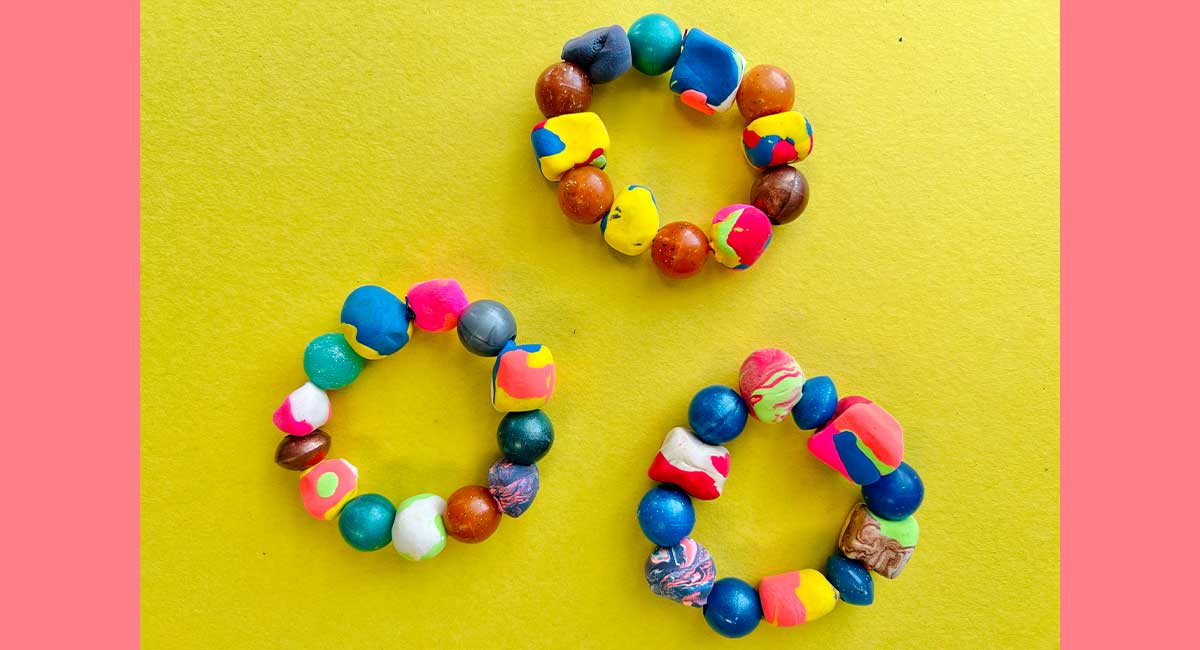 Image of three handmade bracelets